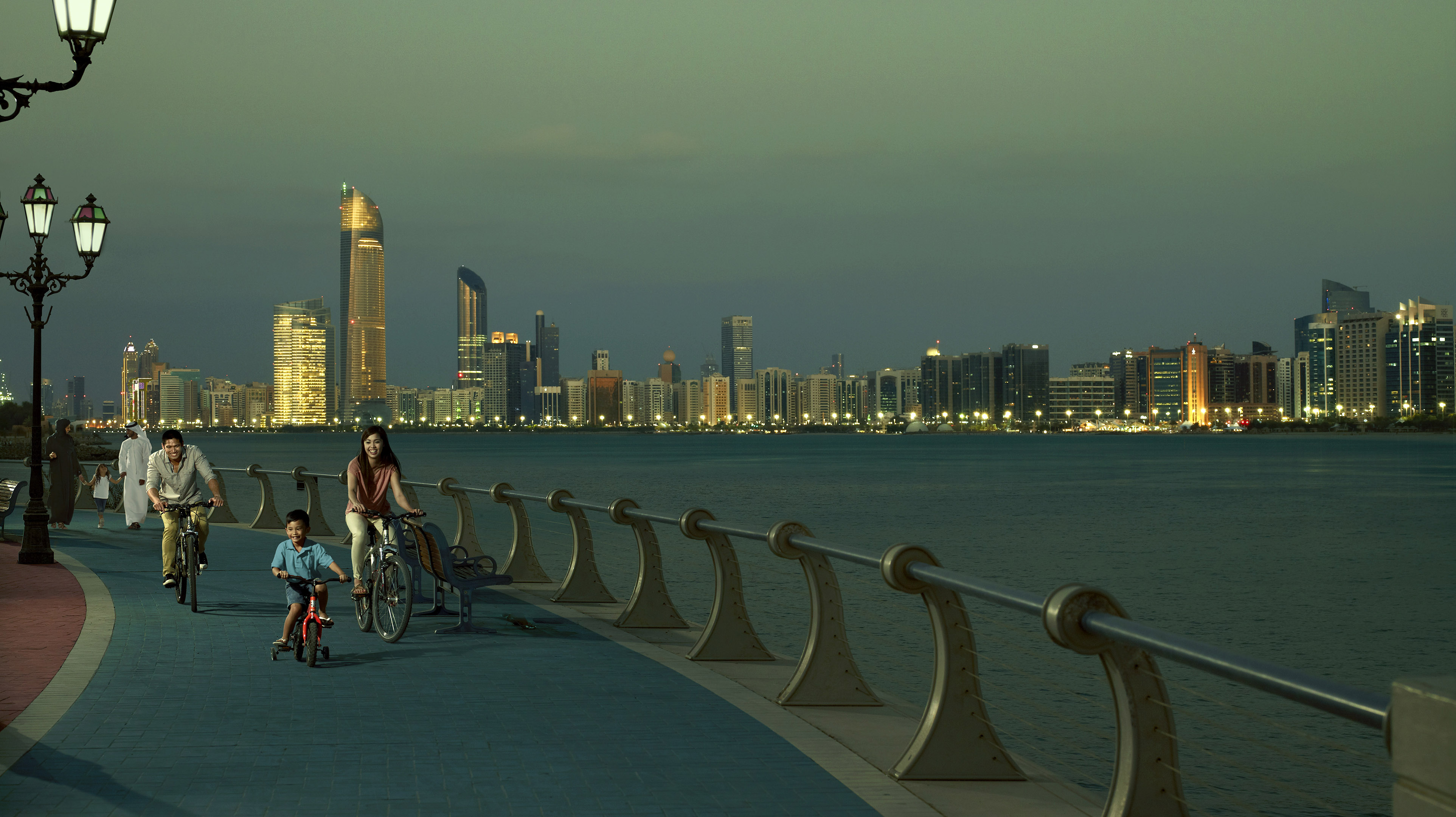 Cycling on Abu Dhabi Corniche in Abu Dhabi